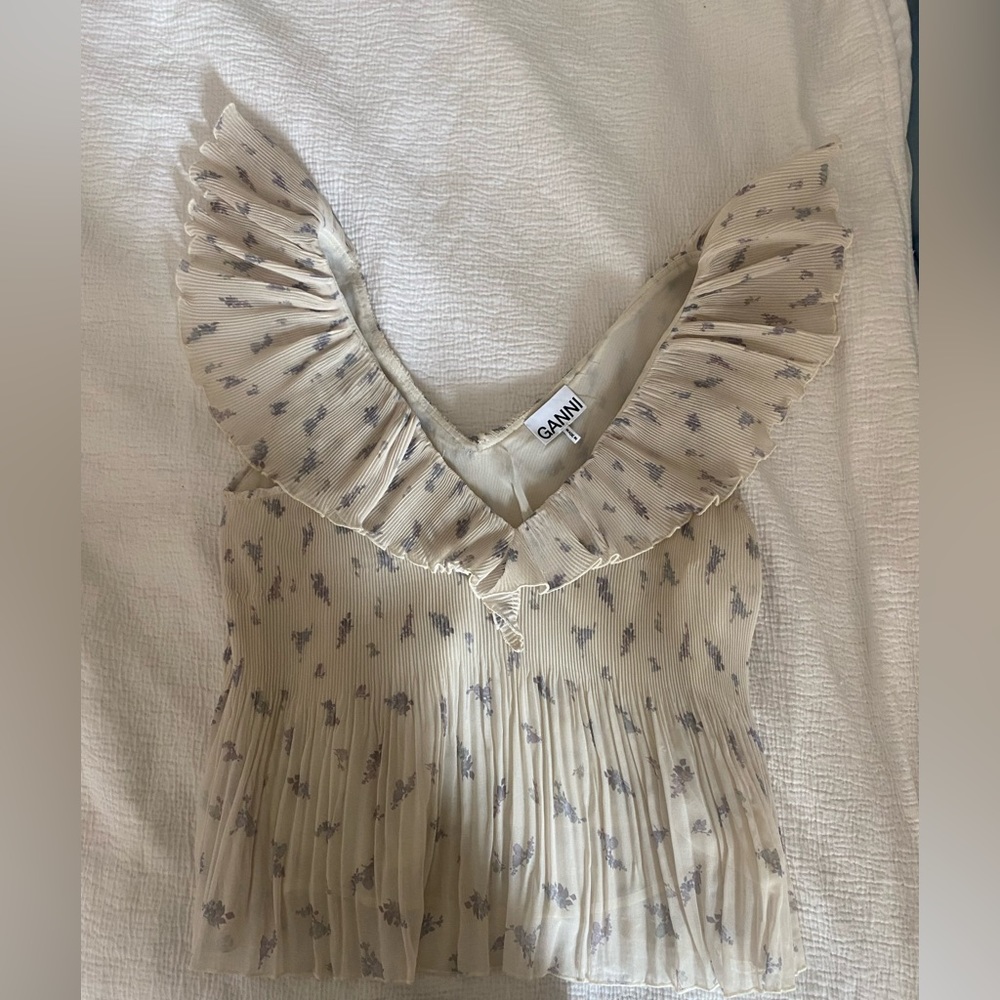 Ganni off-white blouse - Picture 3 of 5